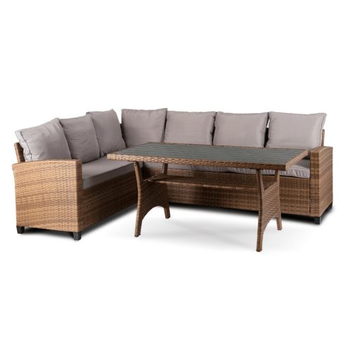 COMODO kerti bútor szett barna/szürke