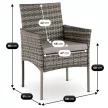 CORTO Set of 2 Garden Chairs Grey
