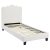 Posteľ 90x200 cm v krémovej farbe s látkovým čalúnením – CRATER