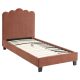 Bed 90x200 cm CRATER reddish brown fabric