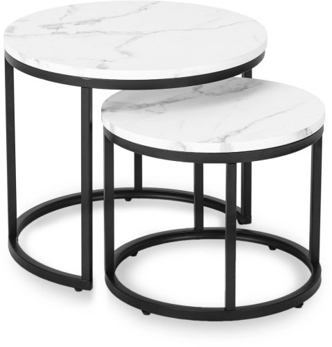 Dohányzóasztal szett fehér márvány hatású felülettel DAFNE