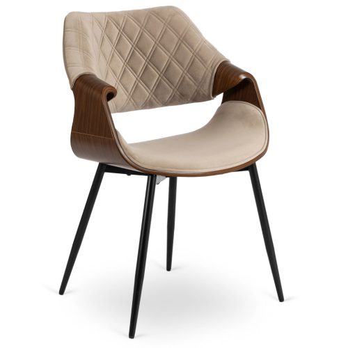 Stolička DAKOTA zamat béžová / orech