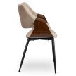 Stolička DAKOTA zamat béžová / orech