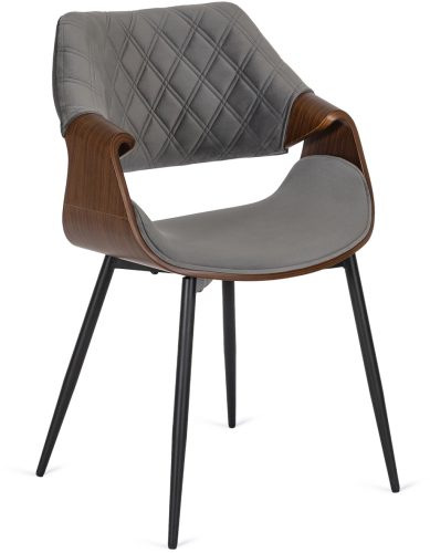 Stolička DAKOTA zamat sivá / orech