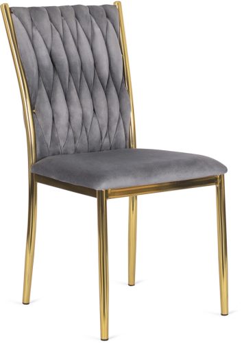 Fonott bársony szék szürke színben, DAN