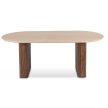 Ovális étkezőasztal 200 cm méretben, travertin/dió színben DARIO