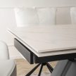 Kihúzható kerámia étkezőasztal 160–220 cm méretben, fehér márvány/fekete színben DEVON