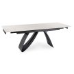 Kihúzható kerámia étkezőasztal 160–220 cm méretben, fehér márvány/fekete színben DEVON