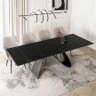 Kihúzható kerámia étkezőasztal 160–220 cm méretben, fekete márvány/fekete színben DEVON