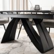 Kihúzható kerámia étkezőasztal 160–220 cm méretben, fekete márvány/fekete színben DEVON