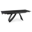 Kihúzható kerámia étkezőasztal 160–220 cm méretben, fekete márvány/fekete színben DEVON
