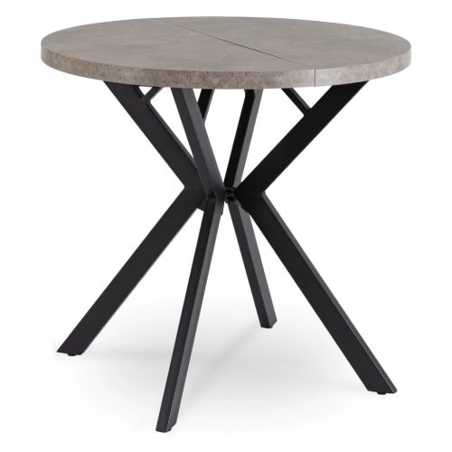 Kihúzható étkezőasztal 80–160 cm méretben, beton/fekete színben DORIAN