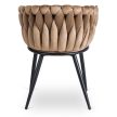 Fonott bársony szék bézs színben, ELENA