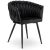 Fonott bársony szék fekete színben, ELENA