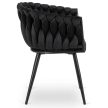 Fonott bársony szék fekete színben, ELENA