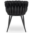 Fonott bársony szék fekete színben, ELENA