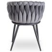 Fonott bársony szék szürke színben, ELENA