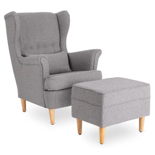 EVAN 2 Lounge Chair with Footrest Grey