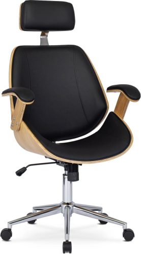 Executive Swivel Chair Oak/Black FABIAN