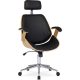Executive Swivel Chair Oak/Black FABIAN