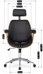Executive Swivel Chair Oak/Black FABIAN