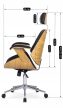 Executive Swivel Chair Oak/Black FABIAN