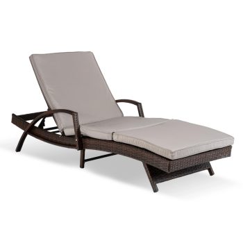 Kerti napozóágy ROULE technorattan fekete