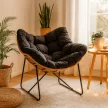 Black Lounge Armchair FIN