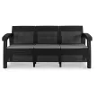 Garden sofa in black technorattan finish - Flint
