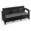 Garden sofa in black technorattan finish - Flint
