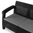 Garden sofa in black technorattan finish - Flint