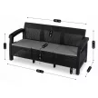 Garden sofa in black technorattan finish - Flint