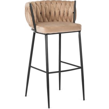 Bar stool FLORES beige velvet
