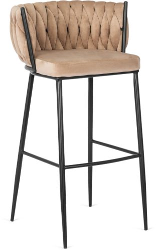 Bar stool FLORES beige velvet