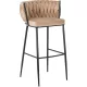 Bar stool FLORES beige velvet
