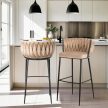 Bar stool FLORES beige velvet