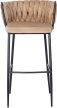 Bar stool FLORES beige velvet