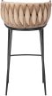 Bar stool FLORES beige velvet