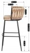 Bar stool FLORES beige velvet