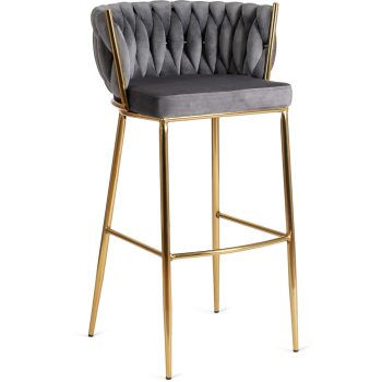 Bárszék 2 szürke bársony, FLORES