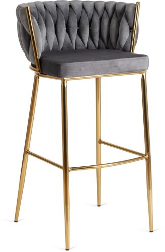 Bárszék 2 szürke bársony, FLORES