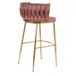 Bárszék 2 rózsaszín bársony, FLORES