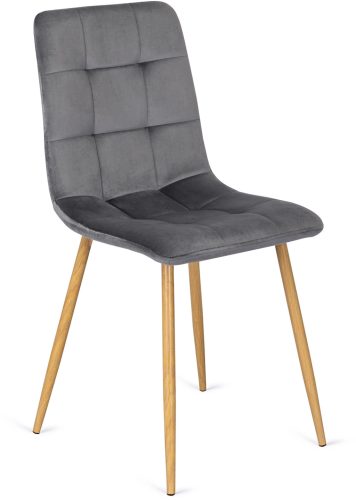Szék szürke színben, bársony kárpittal. FREDY