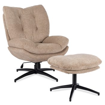 Forgó pihenőfotel lábtartóval bézs, FREMONT