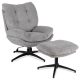 Forgó pihenőfotel lábtartóval szürke, FREMONT