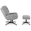 Forgó pihenőfotel lábtartóval szürke, FREMONT