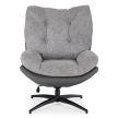 Forgó pihenőfotel lábtartóval szürke/fekete, FREMONT