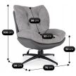 Forgó pihenőfotel lábtartóval szürke/fekete, FREMONT