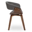 Stolička sivá / orech s ekokoženým čalúnením – GARY