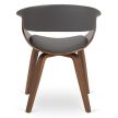 Stolička sivá / orech s ekokoženým čalúnením – GARY